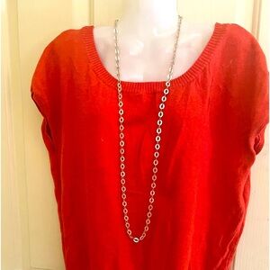 Sterling Silver long link necklace